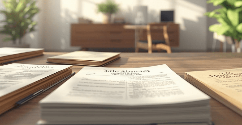 Historical title paperwork on desk