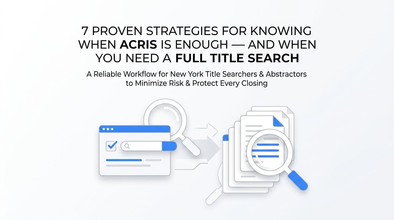 7 Proven Strategies for Knowing When ACRIS Is Enough — and When You Need a Full Title Search